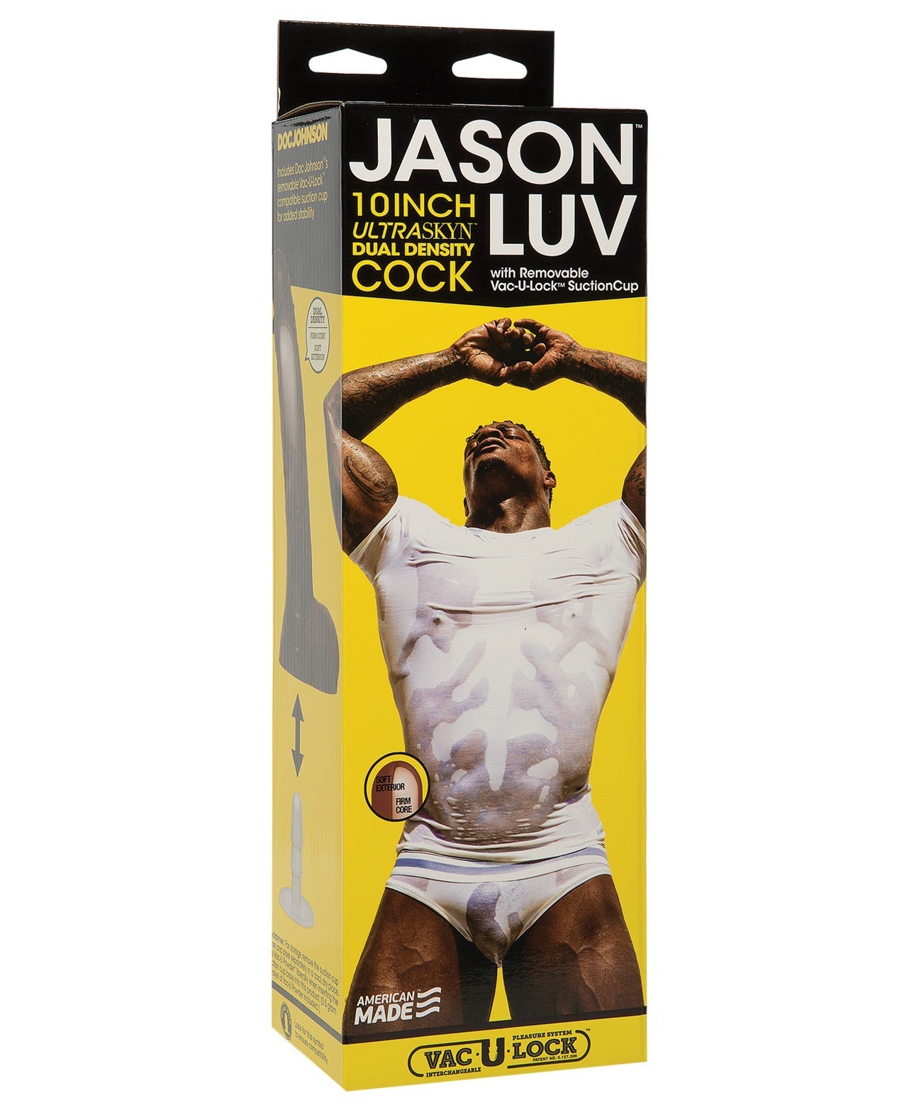 Jason Luv 10" Ultraskyn Penis mit abnehmbarem Vac-U-Lock Saugnapf - Schokolade