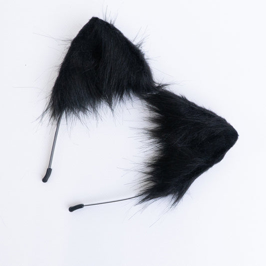 Realistic Roleplay Faux Fur Ears - Fox Ears - Cat Ears - Black Ears Headbands