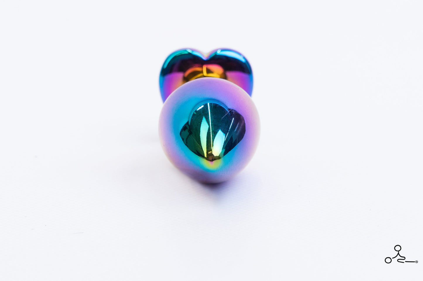 Butt Plug - Rainbow Heart Shaped - Jeweled Anal Plug