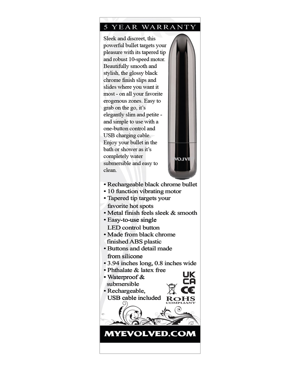 Balle rechargeable Real Simple Evolved - Chrome noir