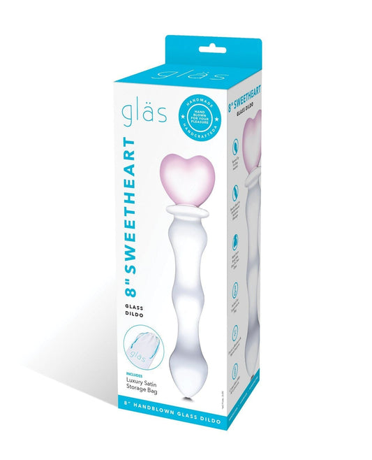 Glas 8" Sweetheart Glass Dildo - Pink/Clear