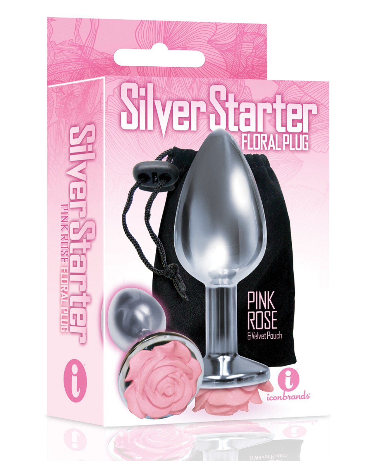 The 9's The Silver Starter Rose Floral Edelstahl-Buttplug - Rosa