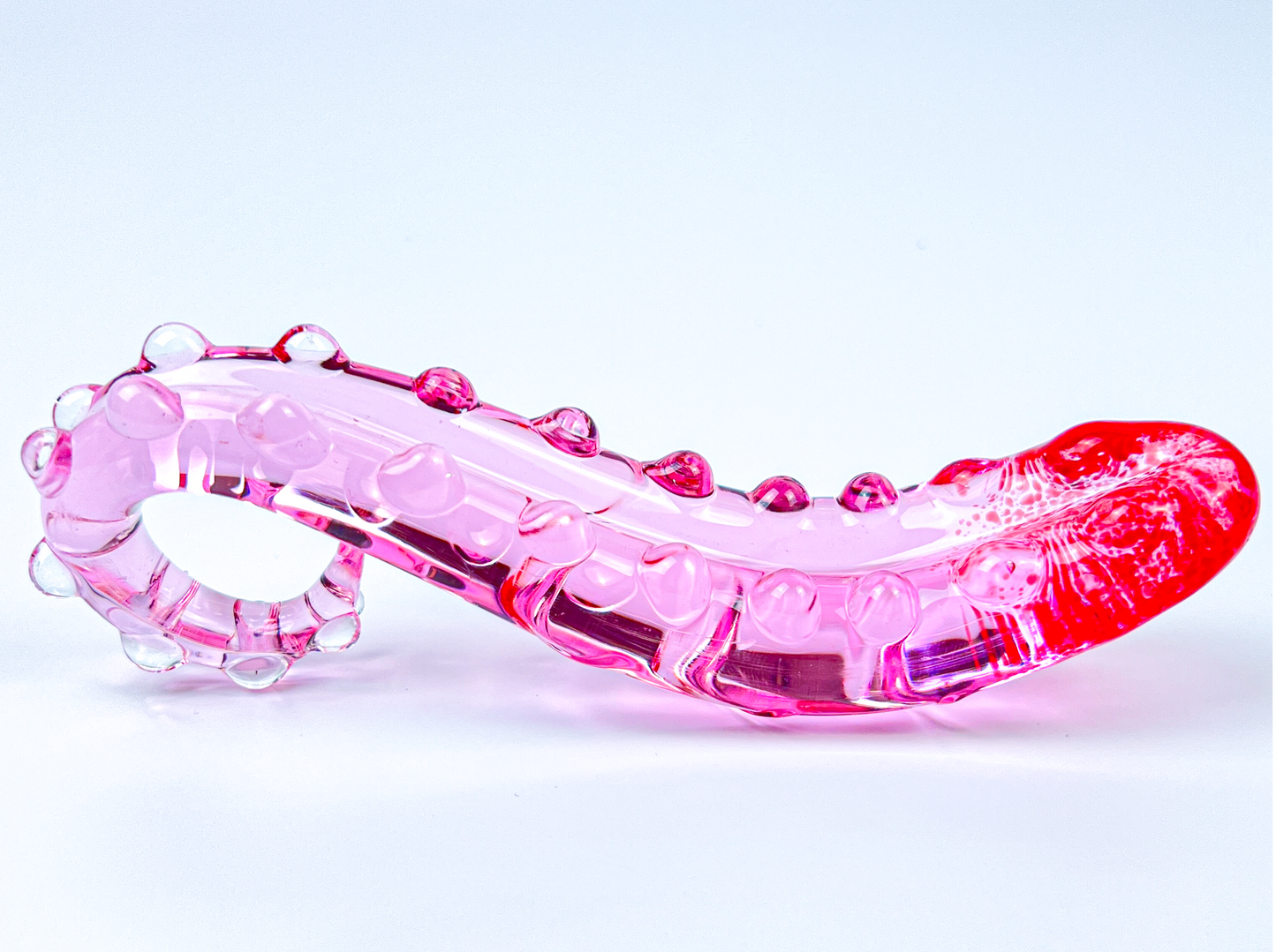 Seductive Glass Tongue Dildo - Curved and Ribbed Tentacle Dildos