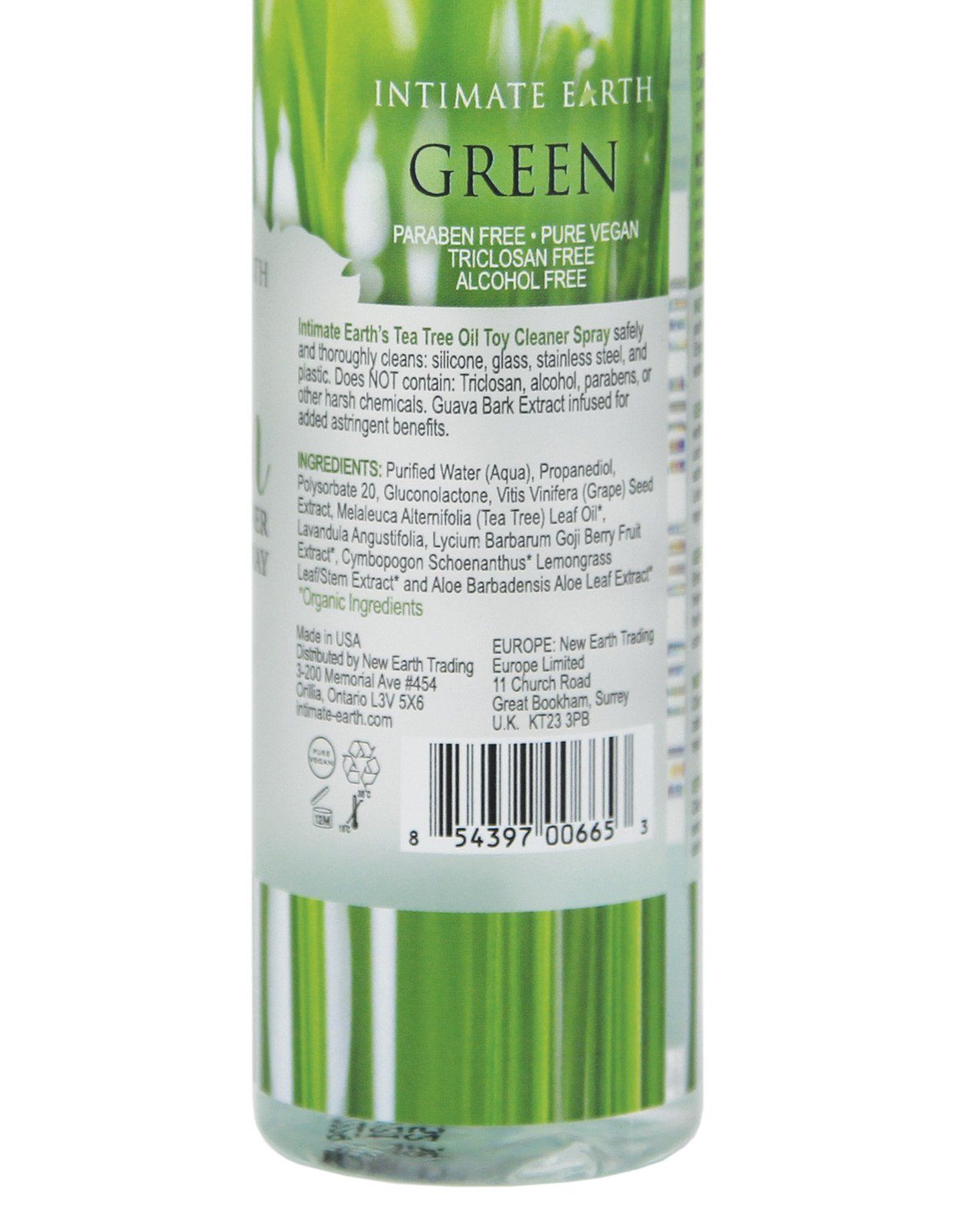 Intimate Earth Toy Cleaner Spray - 4.2 oz Green Tea Tree Oil