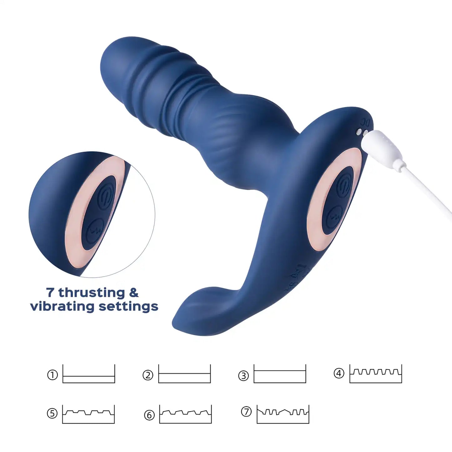 JADEN Thrusting Prostate Massager Vibrating Butt Plug Anal Sex Toy