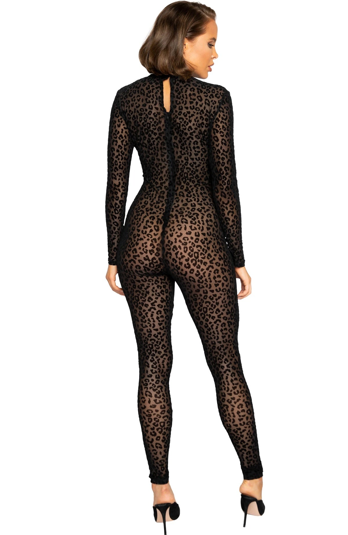 Velvet leopard bodysuit