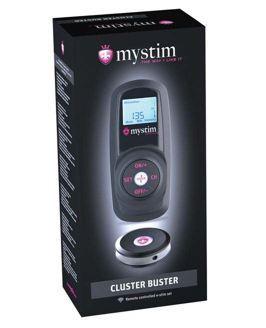 Kit de démarrage eStim sans fil Mystim Cluster Buster - Noir