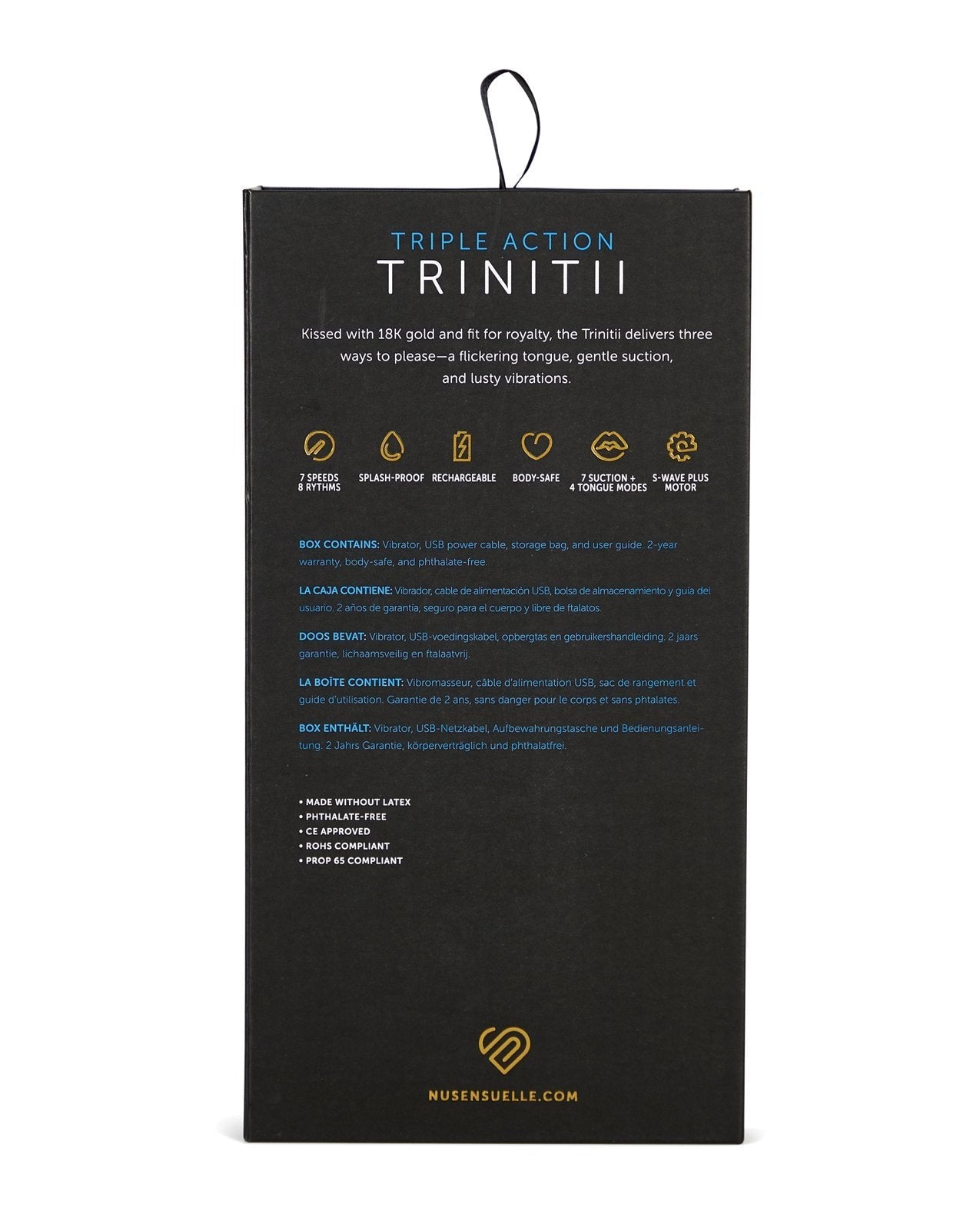 Nu Sensuelle Trinitii Tongue Vibe - Or 18 carats