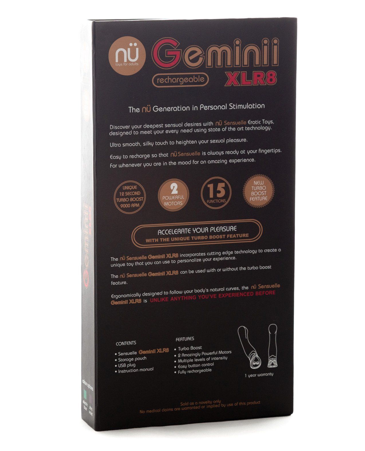 Nu Sensuelle Geminii XLR8 Turbo Boost G Spot  G-bliss O-maker- Ultra Violet