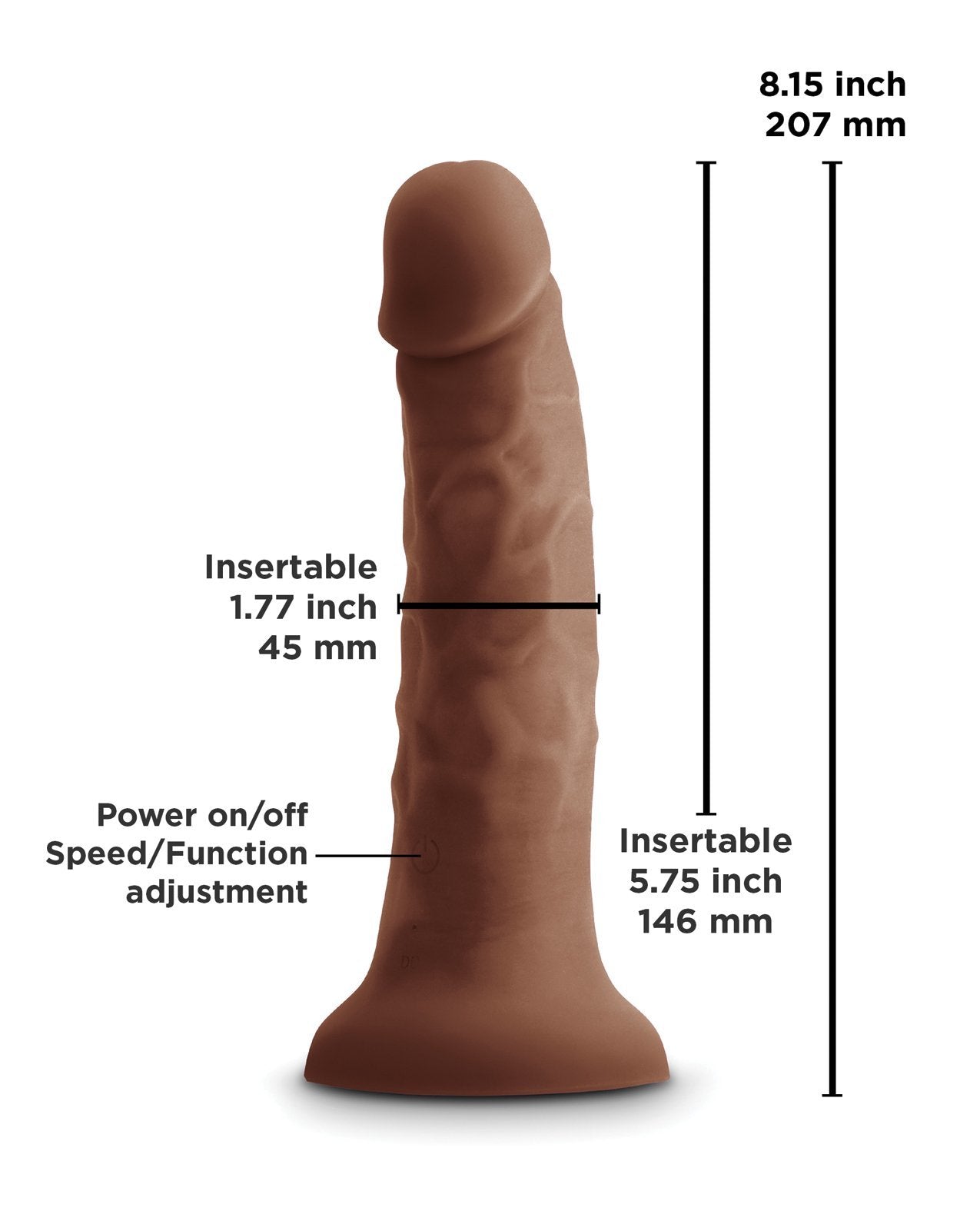 Colours Pleasures 7" vibrierender Dildo - Braun