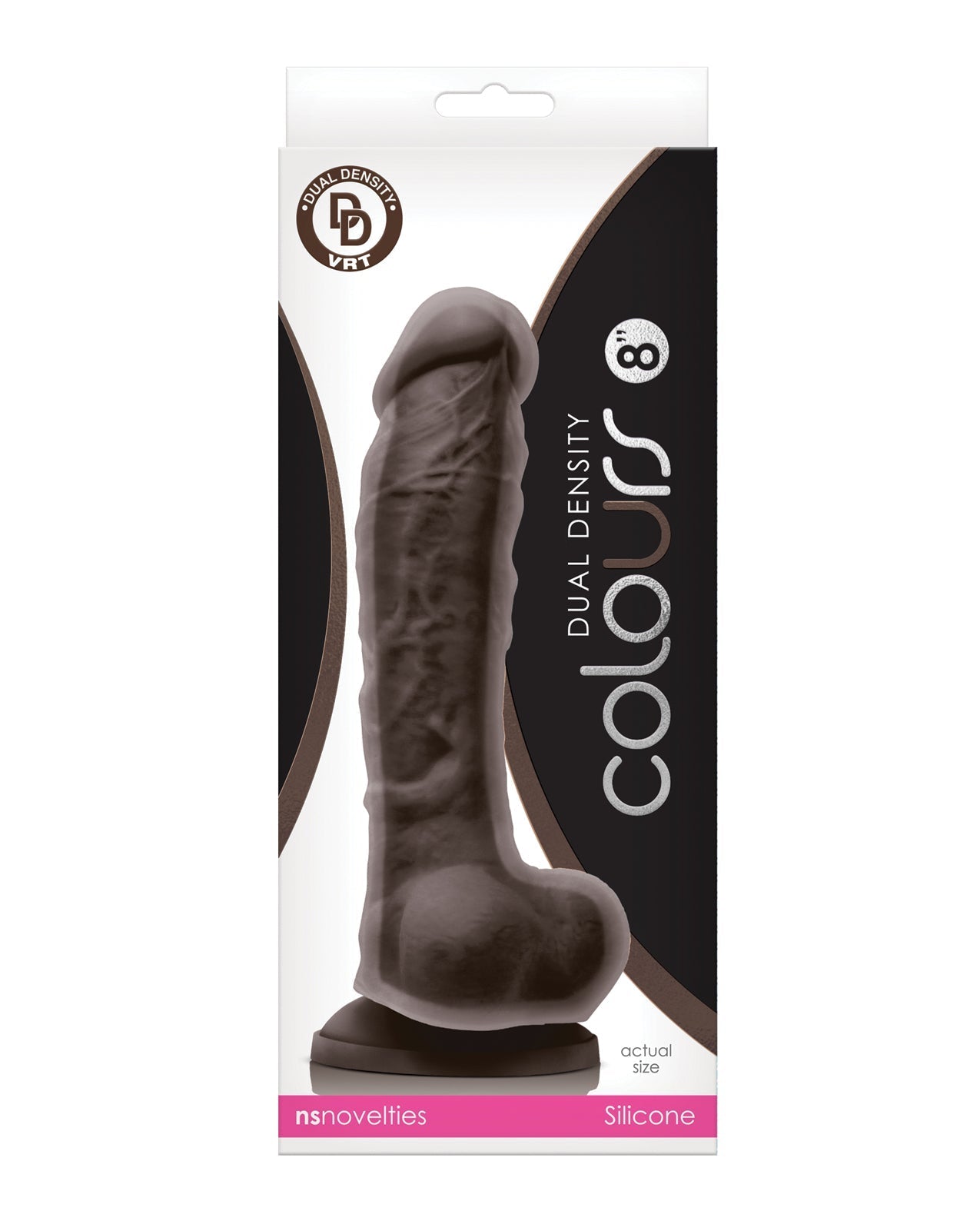 Colours Dual Density 8" Dildo - Dunkelbraun