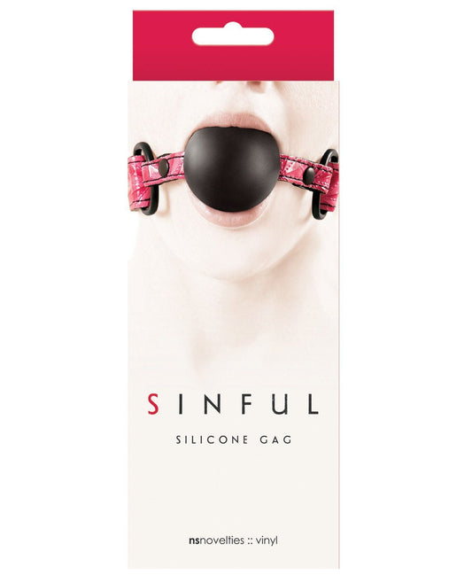 Bâillon en silicone souple Sinful - Rose