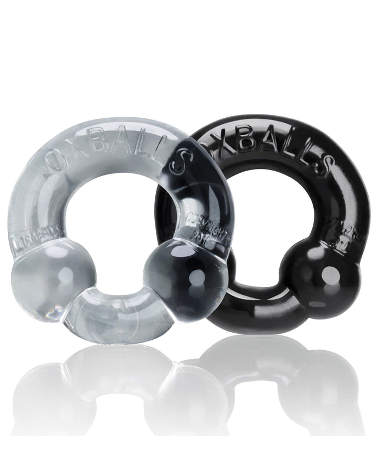 Anneaux péniens Oxballs Ultraballs - Noir/Transparent Lot de 2