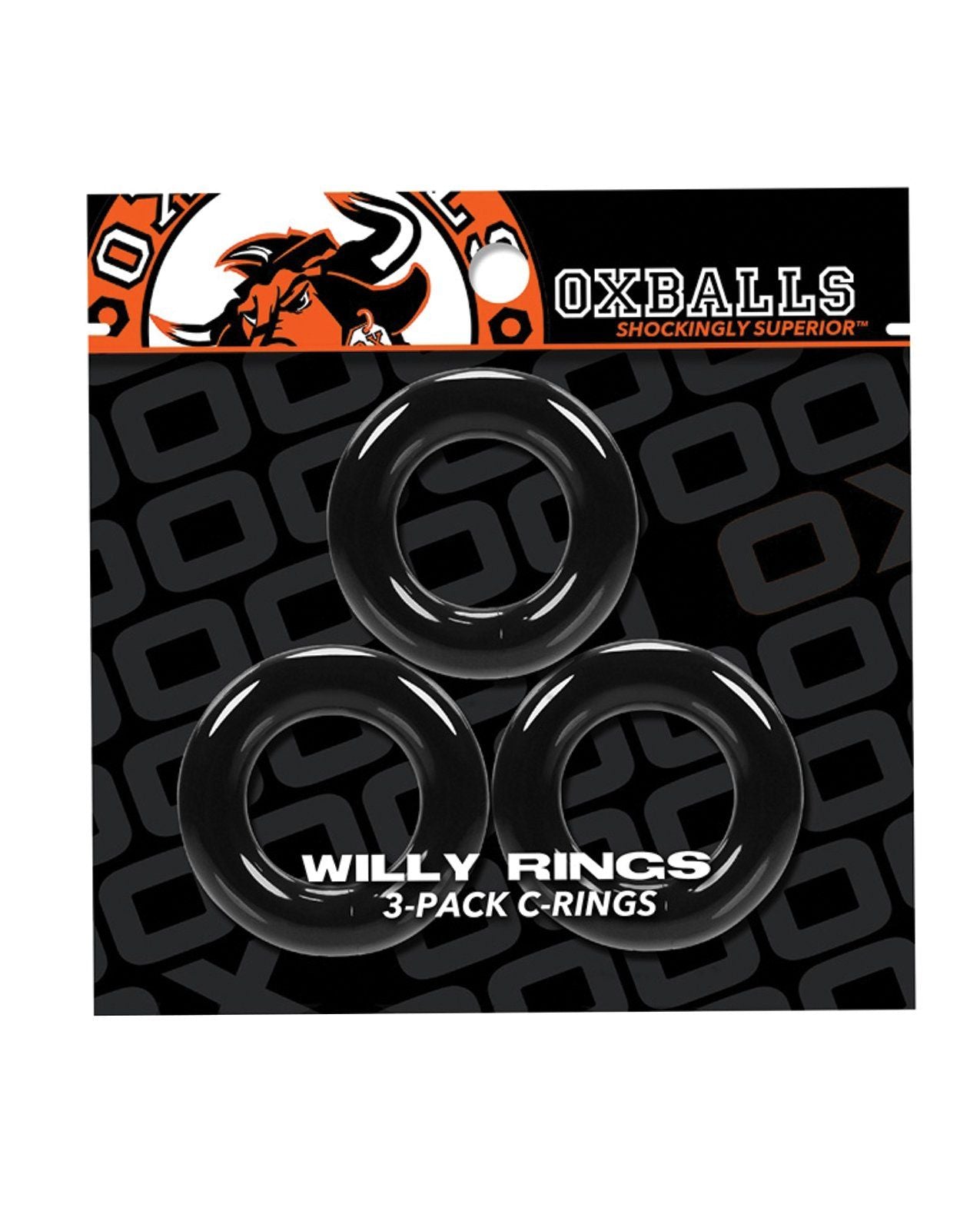 Anneaux Willy Oxballs - Noir Lot de 3