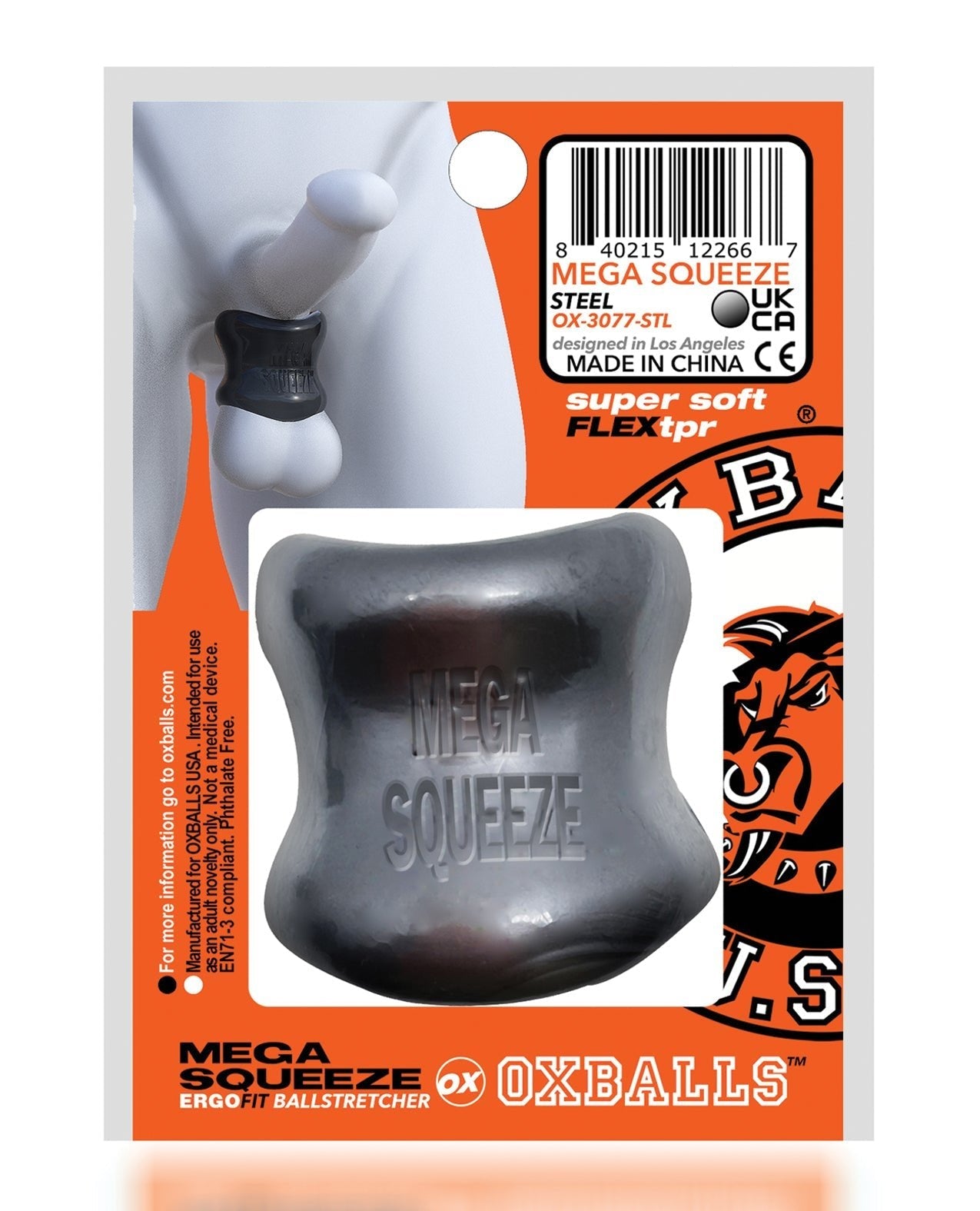 Oxballs Mega Squeeze Ergofit Ballstretcher - Stahl