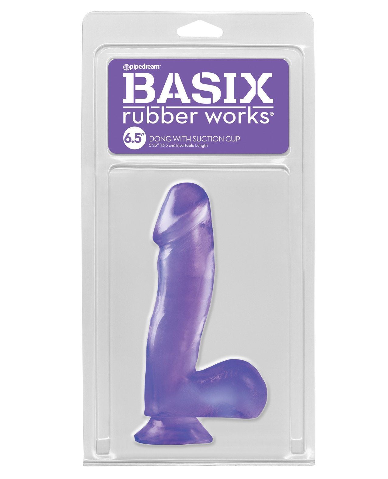 Basix Rubber Works 6,5" Dong mit Saugnapf - Lila