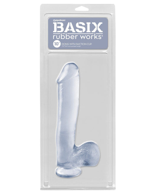 Basix Rubber Works 10" Dong mit Saugnapf - Transparent