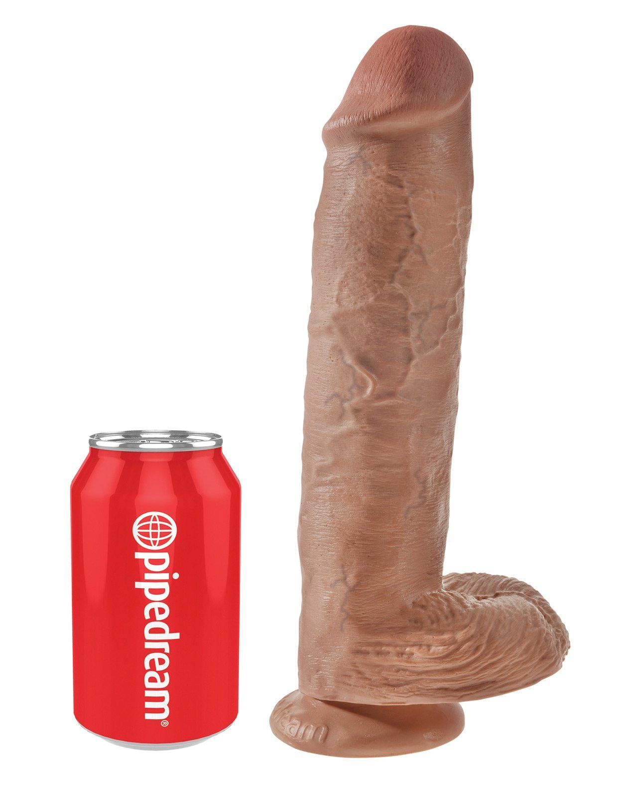 King Cock 11" Penis mit Hoden - Hellbraun