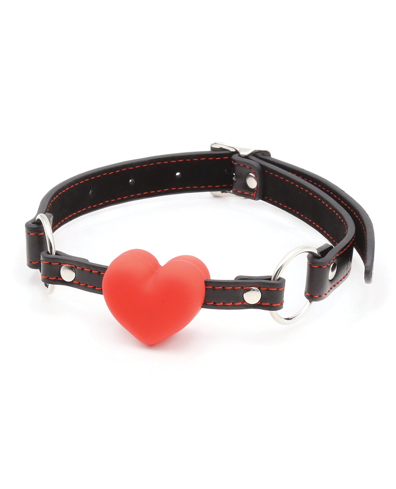 Plesur Heart Ball Gag mit roten Herzen - Schwarz