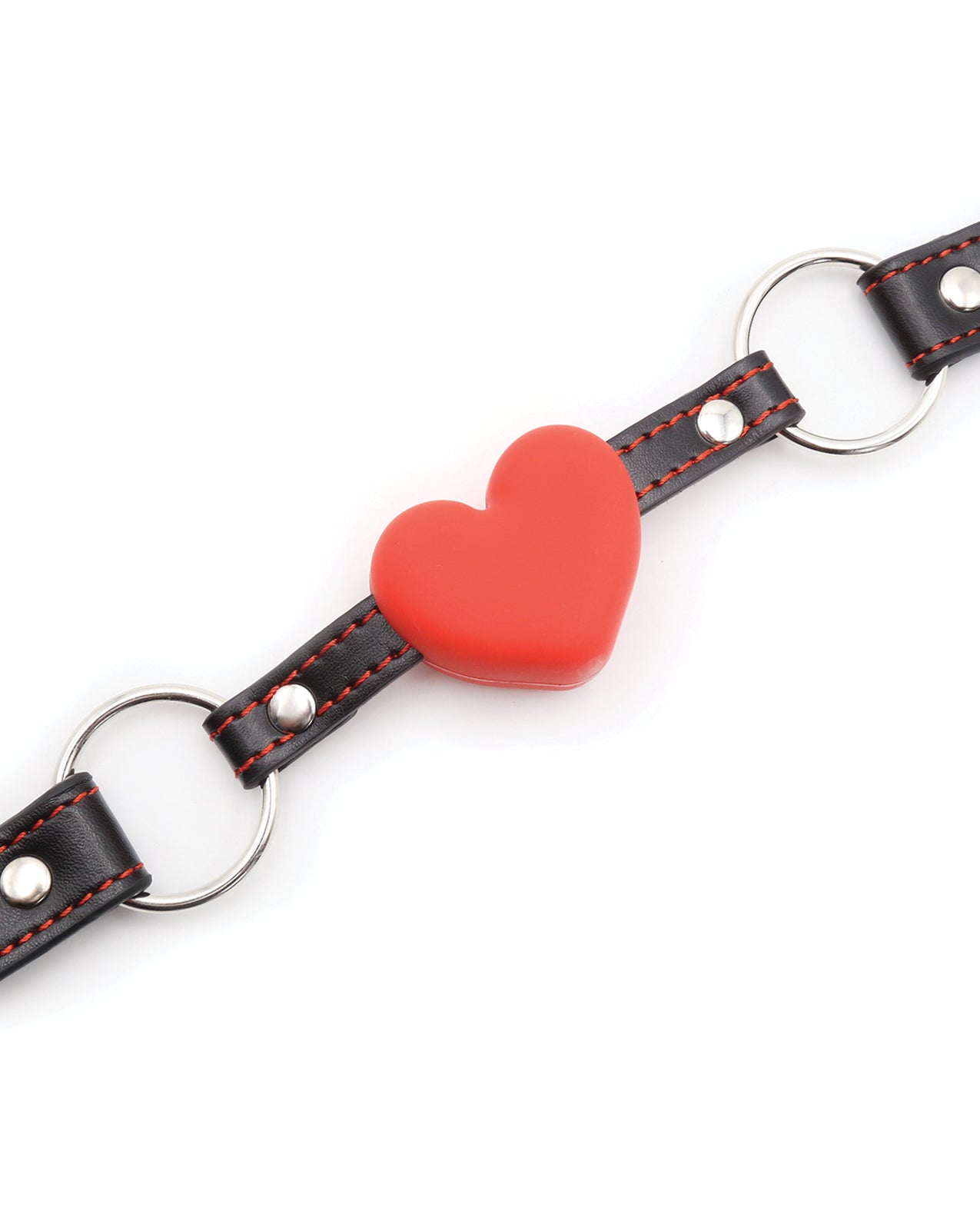 Plesur Heart Ball Gag mit roten Herzen - Schwarz