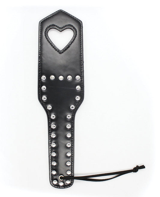 Plesur Cut-Out Heart w/Studs Paddle - Black