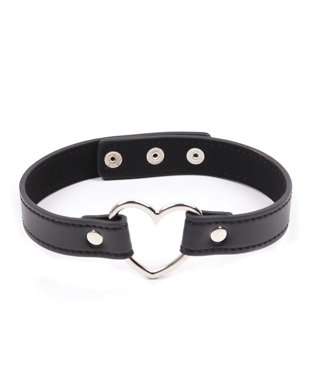 Plesur PVC-Halsband mit Herzverbinder - Schwarz