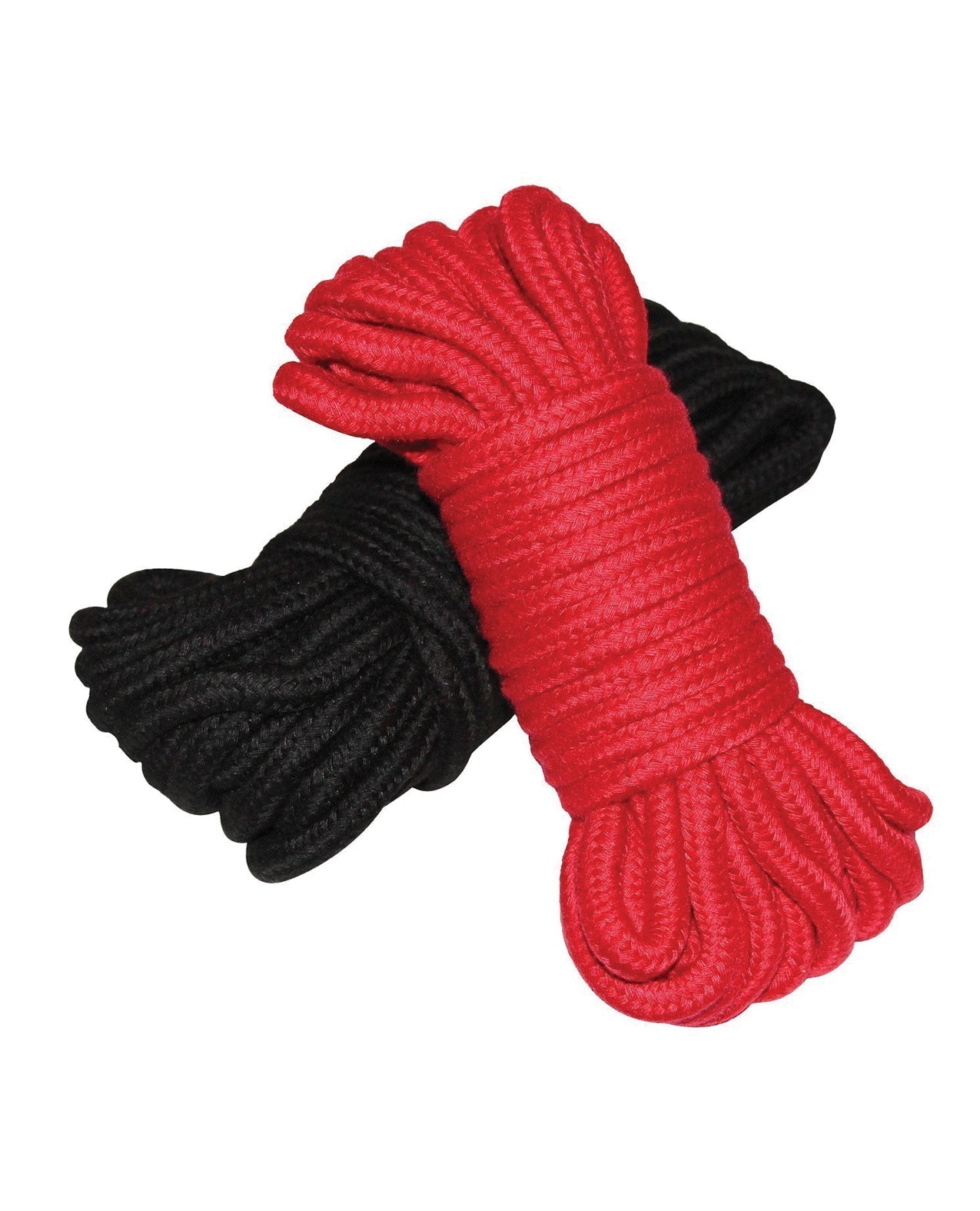 Plesur Shibari-Bondageseil aus Baumwolle, 2er-Pack, Schwarz/Rot