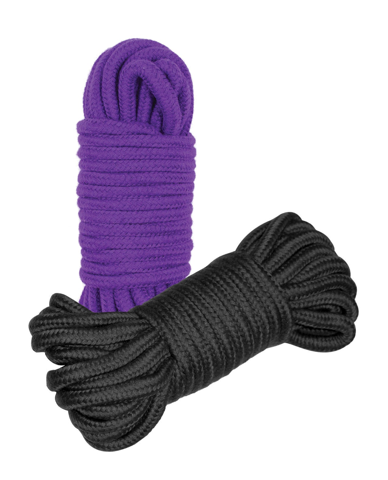 Lot de 2 cordes de bondage Shibari en coton Plesur - Noir/Violet