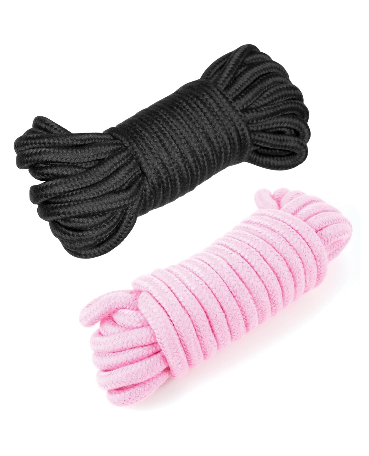 Lot de 2 cordes de bondage Shibari en coton Plesur - Noir/Rose