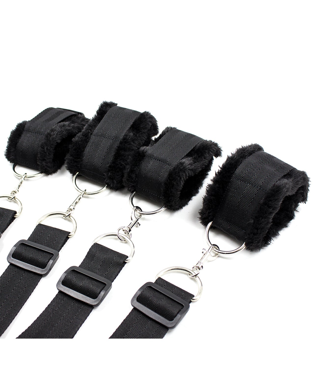 Kit de bondage pour chambre à coucher Fuzzy de Plesur - Noir