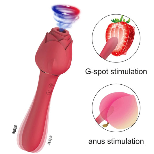 Powerful Rose Vibrator For Women Clitoris Nipple Clit Sucker G-bliss O-maker Toy