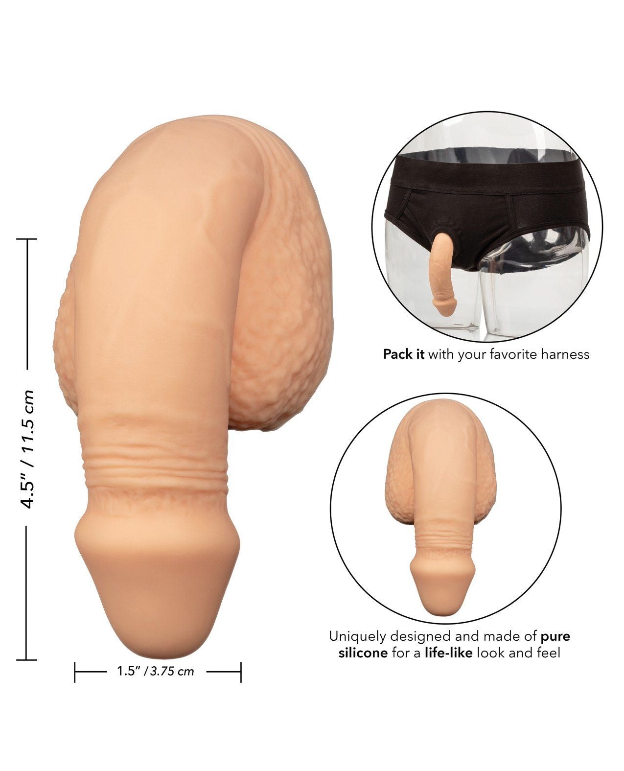 Packer Gear 5" Packing Penis aus Silikon - Elfenbein