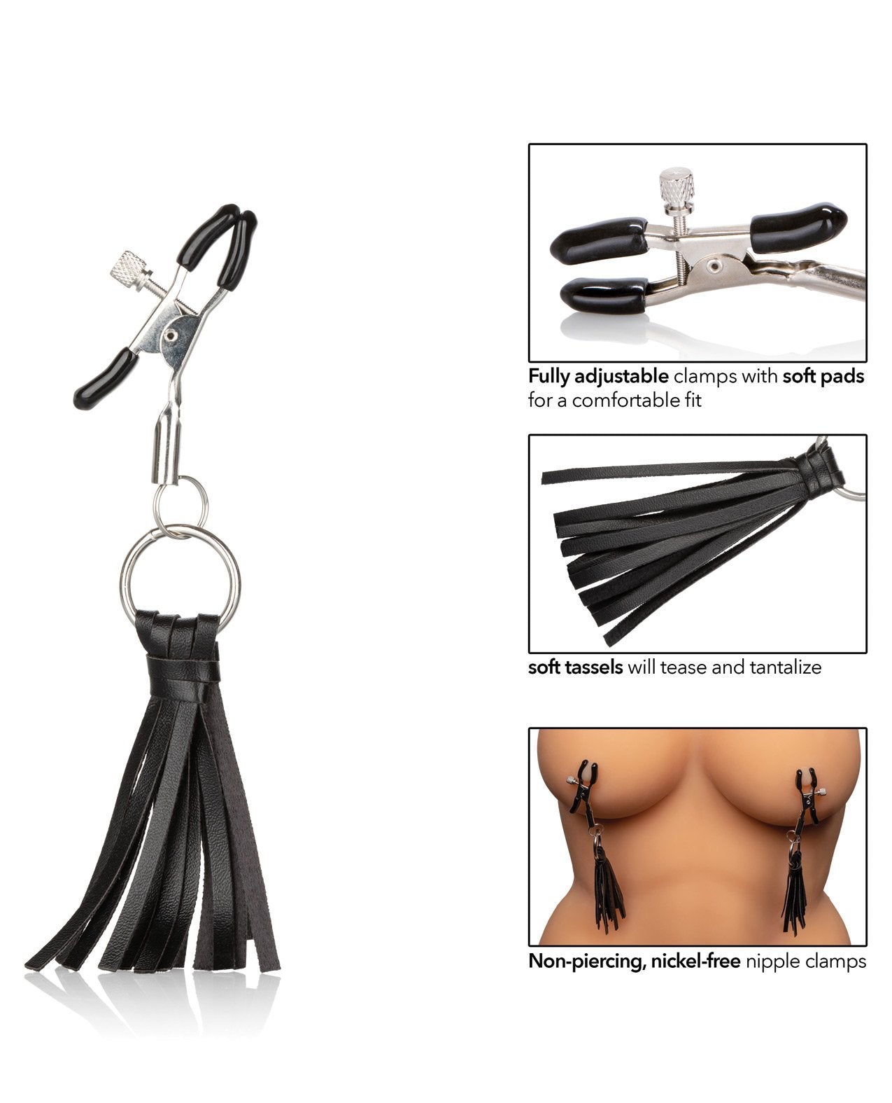 Nipple Play Playful Tassels Brustwarzenklemmen - Schwarz