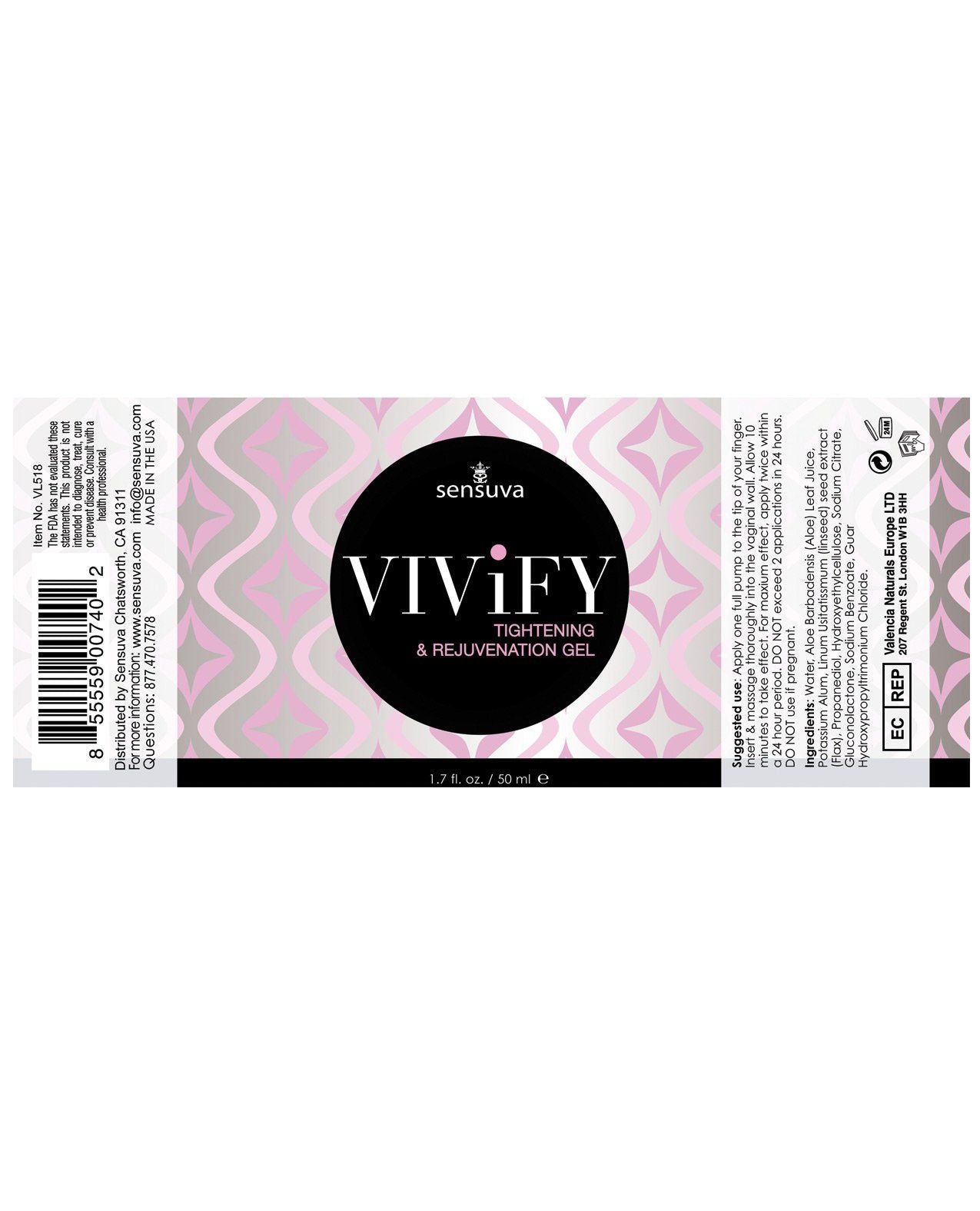 Gel raffermissant Sensuva Vivify - 1,7 oz