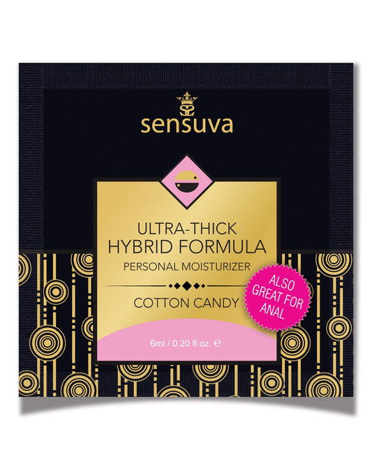 Paquet à usage unique de crème hydratante personnelle hybride ultra épaisse Sensuva - 6 ml Barbe à papa