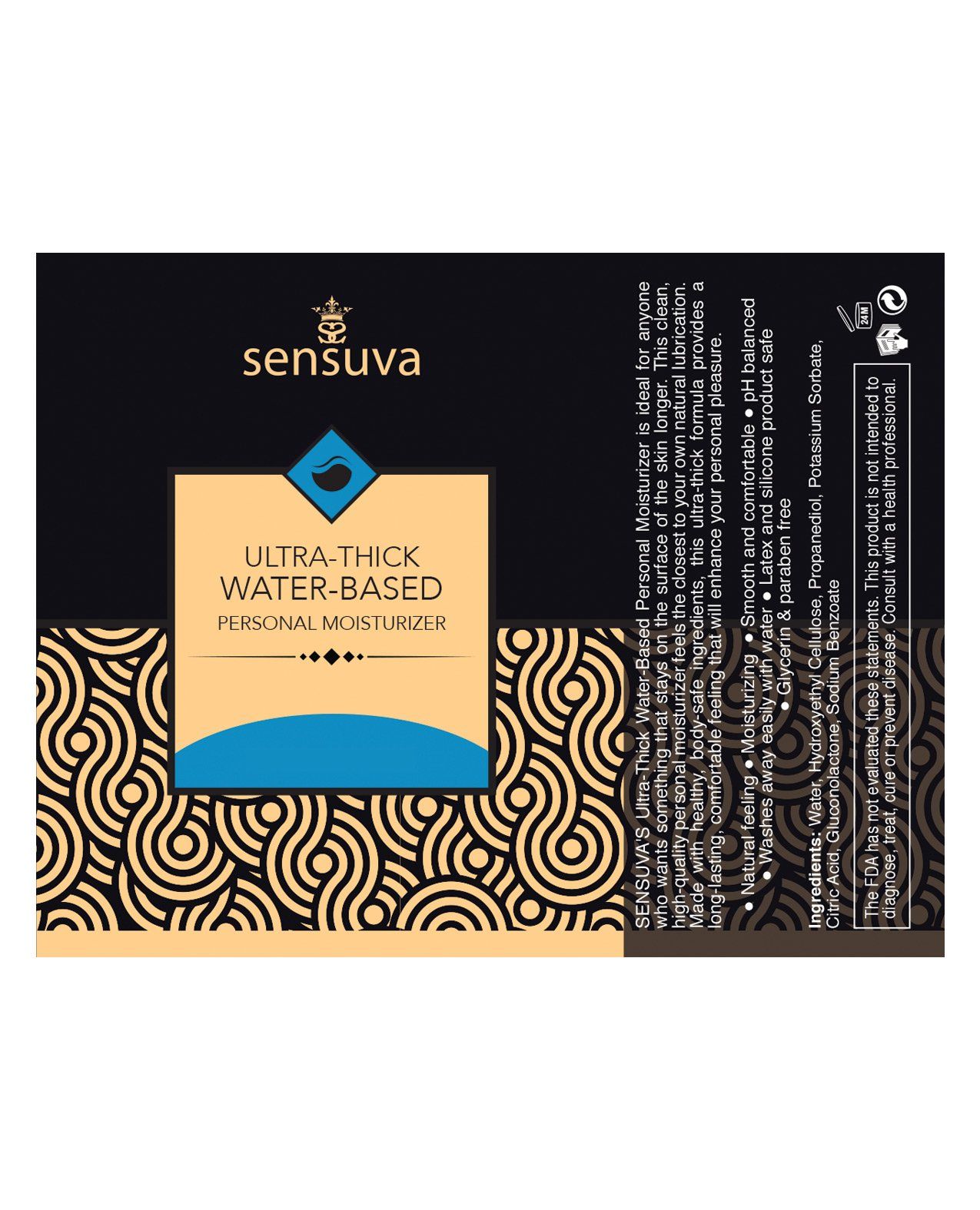 Sensuva Ultra Thick Feuchtigkeitscreme auf Wasserbasis, 50 ml, ohne Duft