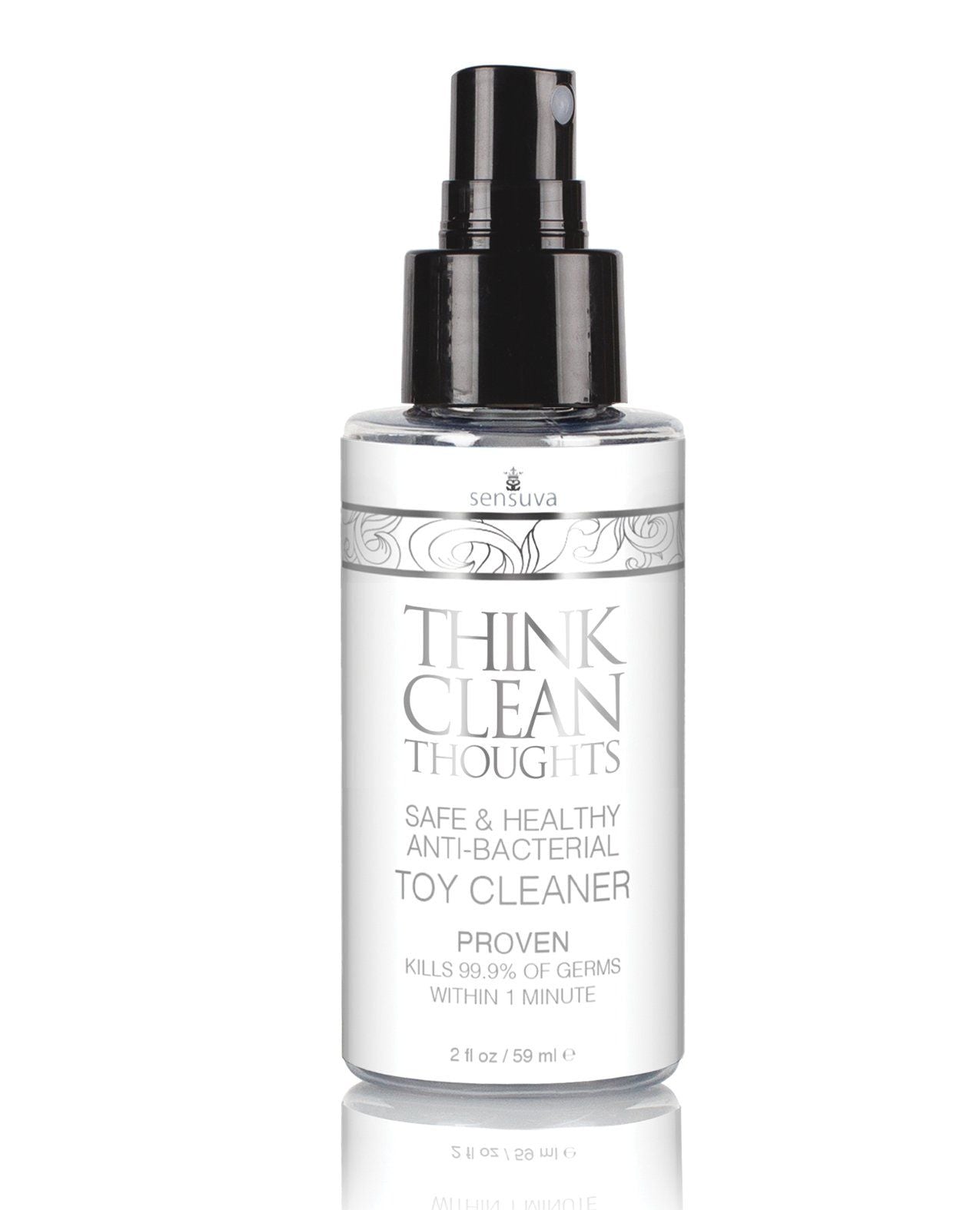 Nettoyant antibactérien pour jouets Sensuva Think Clean Thoughts - Bouteille de 2 oz