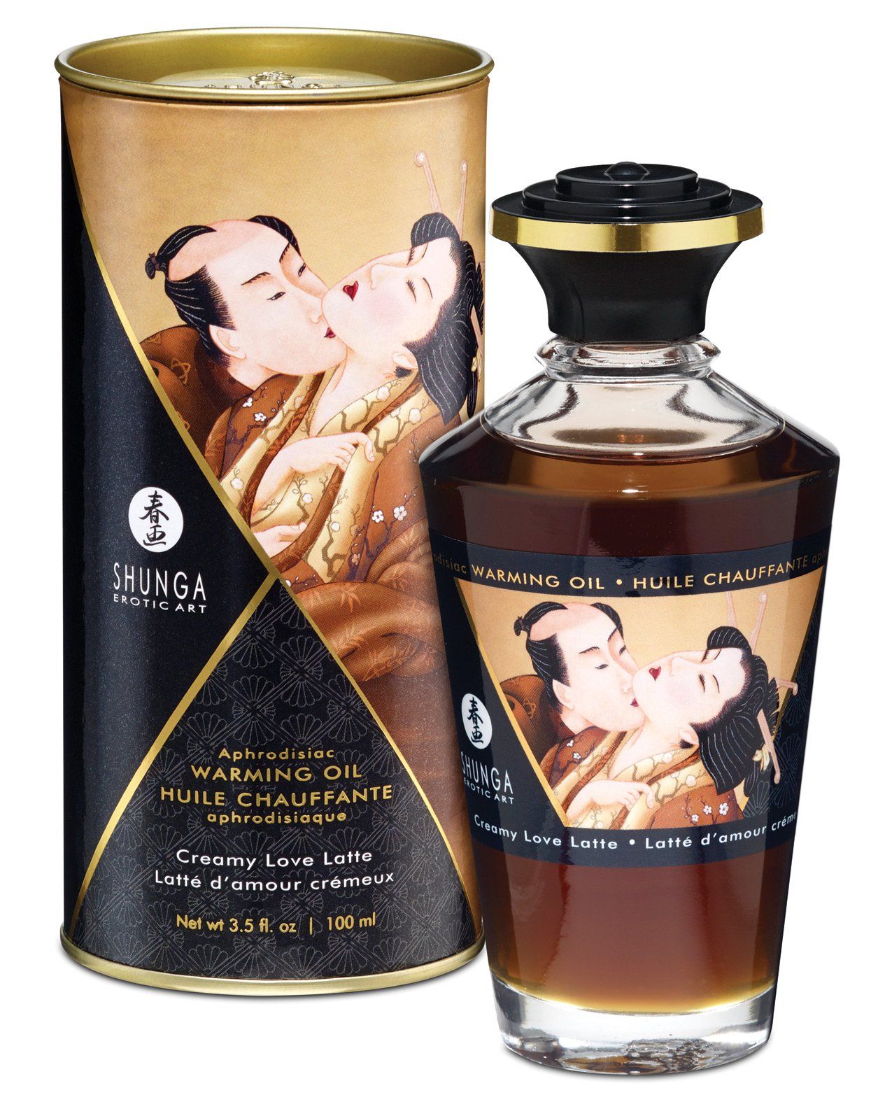 Huile chauffante Shunga - 3,5 oz de latte crémeux Love Latte