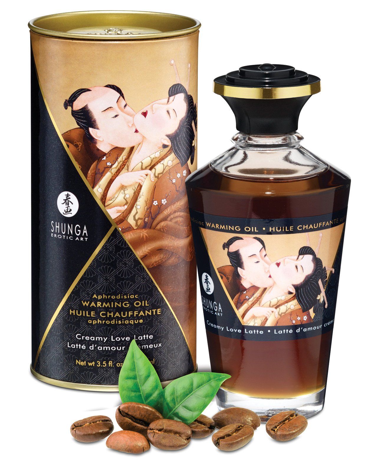 Huile chauffante Shunga - 3,5 oz de latte crémeux Love Latte