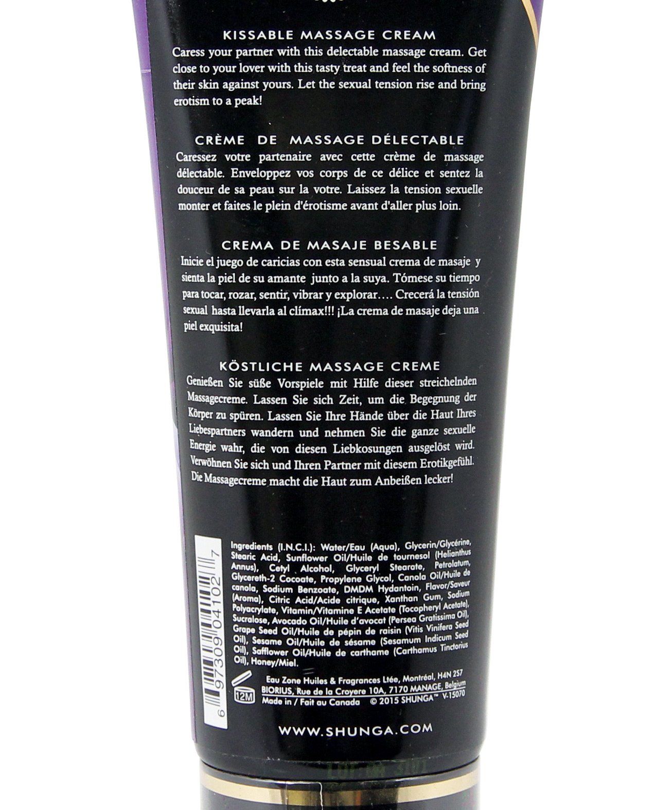 Crème de massage embrassable Shunga - 200 ml Fruits exotiques