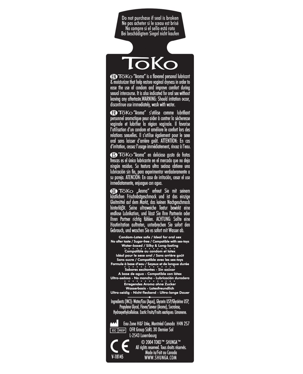 Lubrifiant aromatisé Shunga Toko - 5,5 oz Melon Mangue