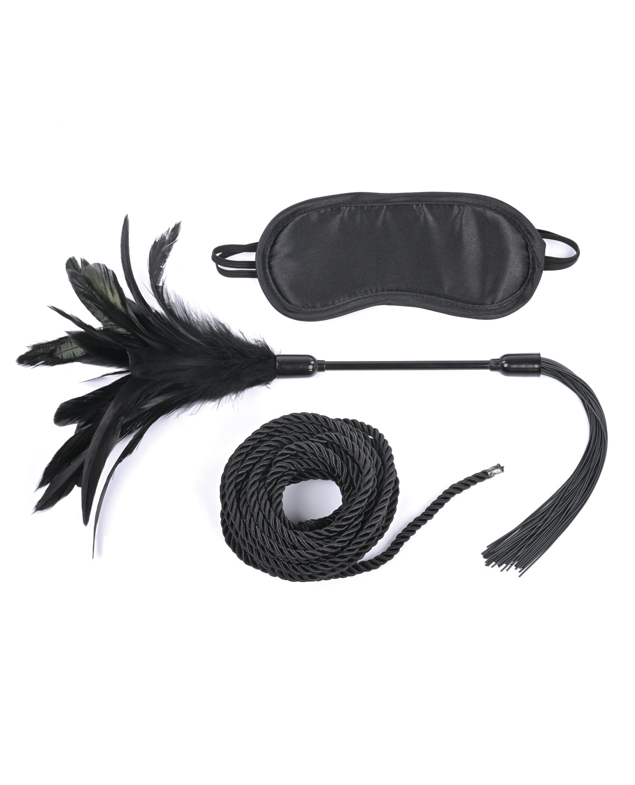 Kit de cravates et de chatouilles Sex &amp; Mischief Shadow - Noir