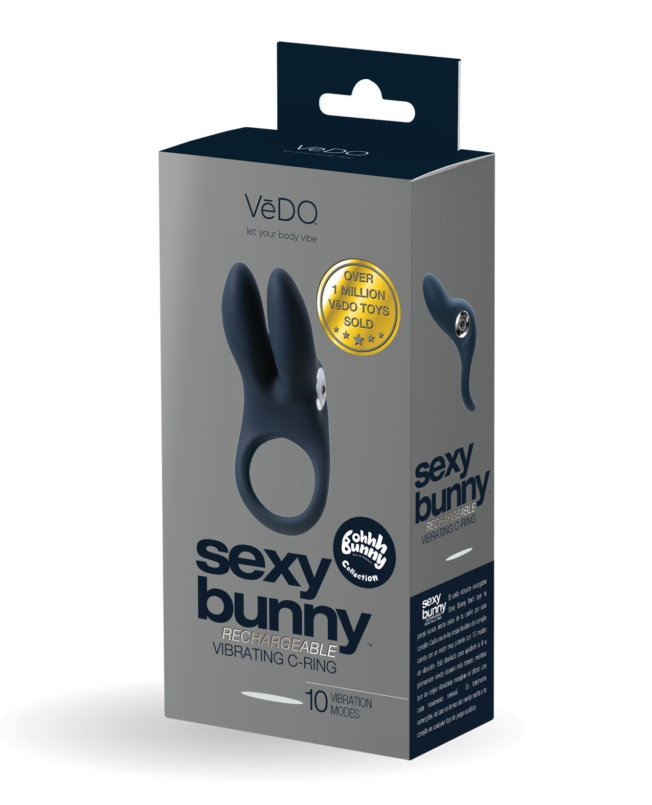 Bague rechargeable VeDO Sexy Bunny - Just Black