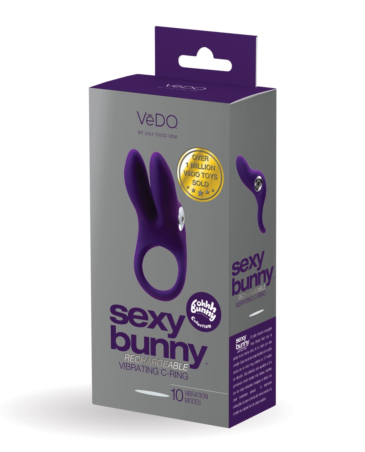 Bague rechargeable VeDO Sexy Bunny - Violet foncé