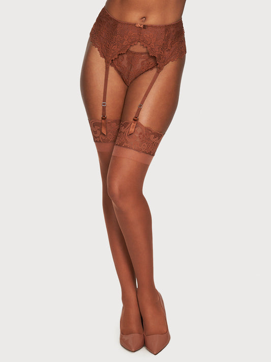 Emmy Scalloped Lace Thigh High Stockings