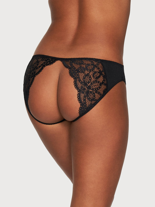 Allegra Satin & Lace Open Back Hipster