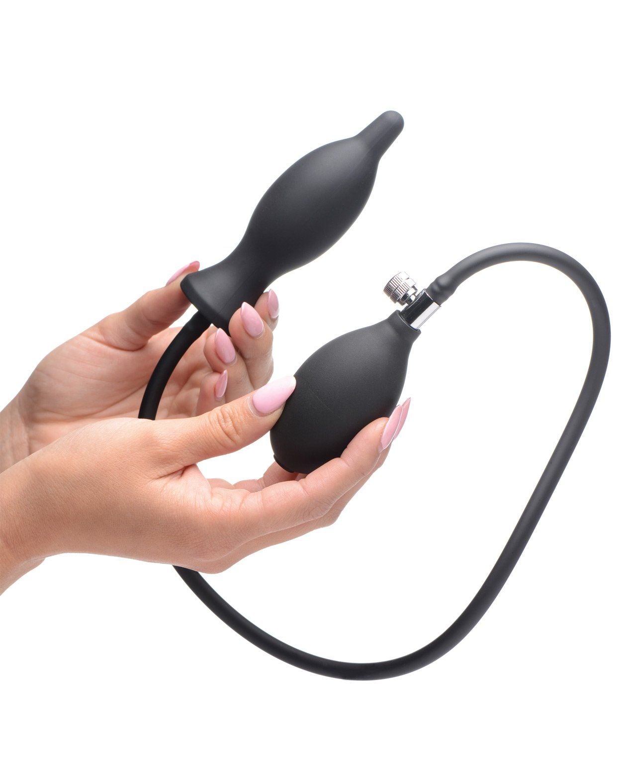 Plug anal gonflable en silicone Master Series Dark Inflator - Noir