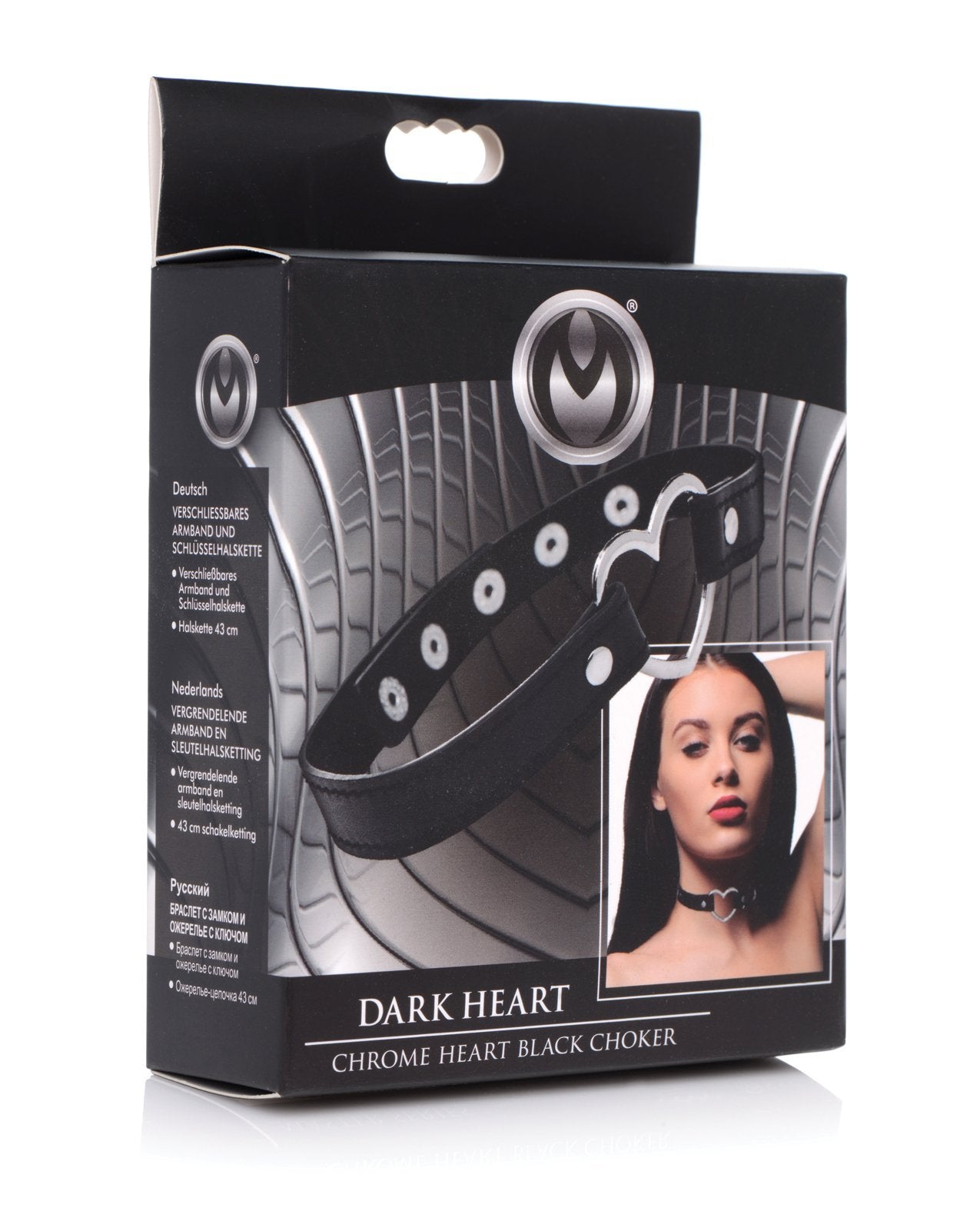 Master Series Dark Heart Chrom-Herz-Halsband - Schwarz