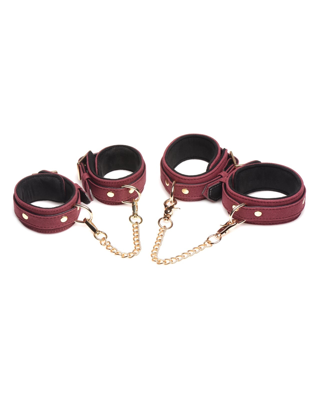 Master Series Velvet 6-teiliges Bondage-Set - Burgunderrot