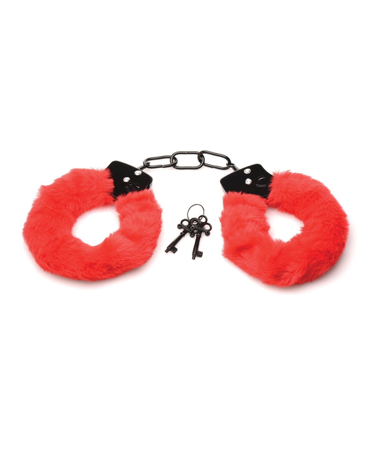 Master Series Cuffed in Fur Pelzige Handschellen - Rot